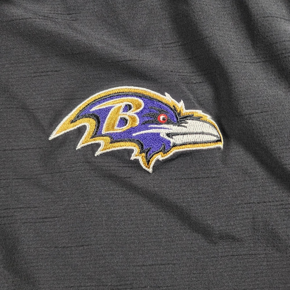 Baltimore Ravens Polo Shirt Mens Medium Black NFL Football Nike Dri-FIT - Picture 2 of 12